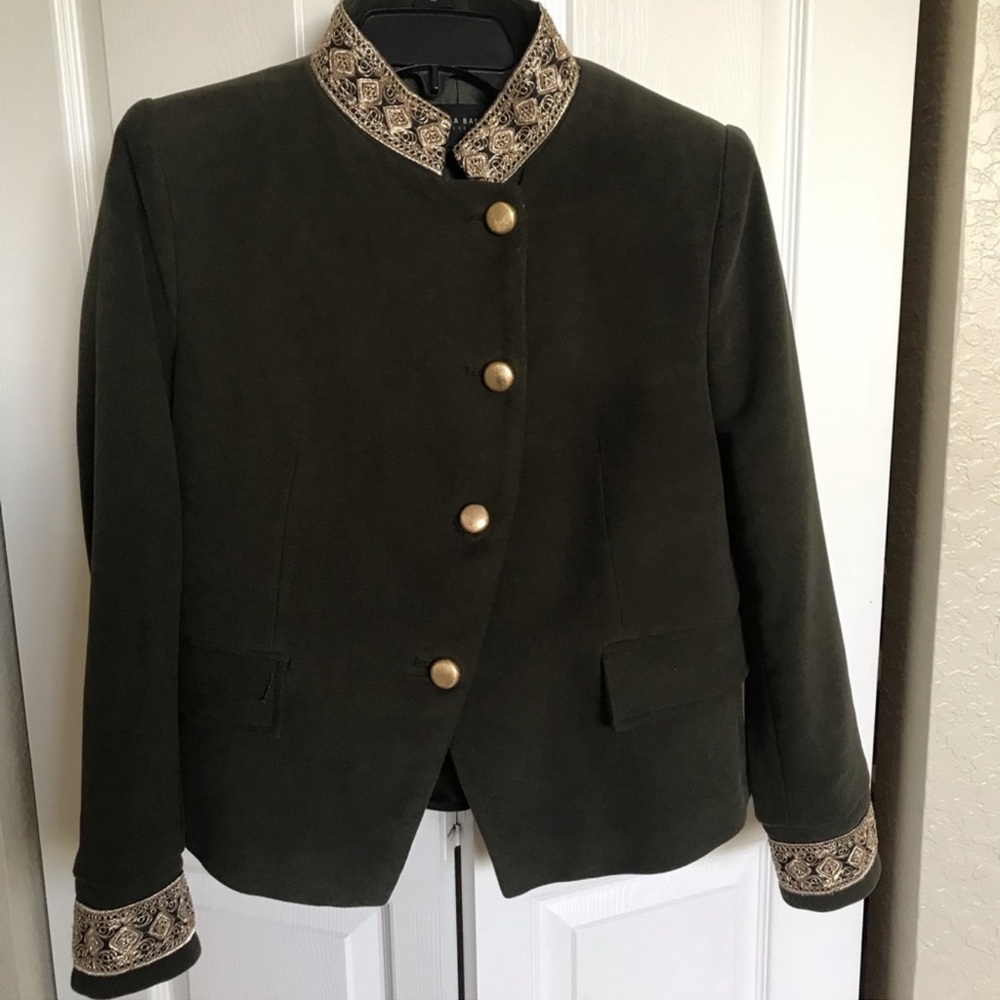 Elegant Green Jacket with Gold Accents